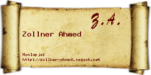 Zollner Ahmed névjegykártya